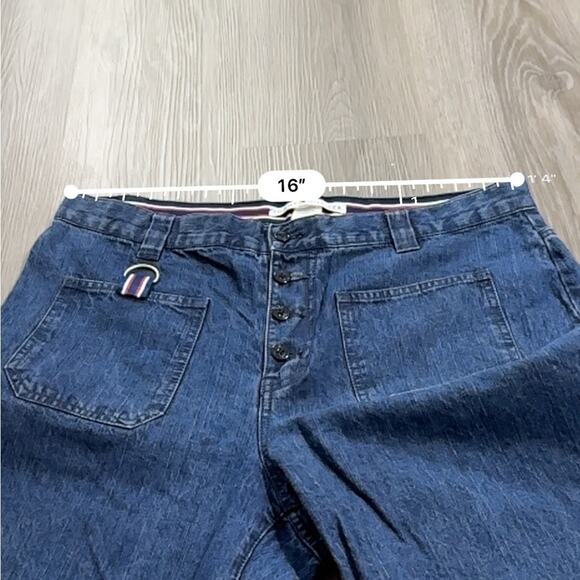 Vintage Tommy Hilfiger Dark Wash High Rise Cropped Denim Straight‎ Jeans Size 14 - Picture 7 of 9